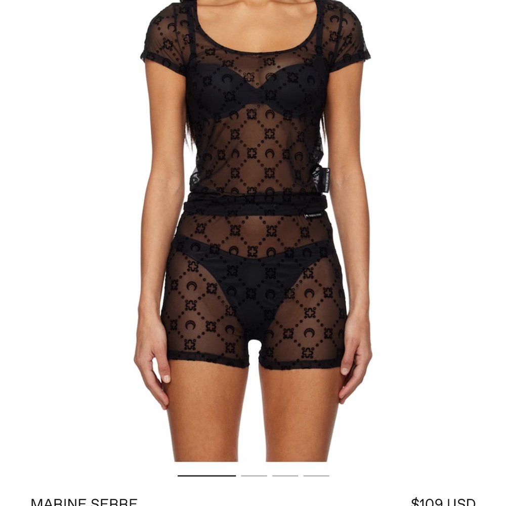 Marine Serre Black Sheer Lace top original packing tags but not attached worn1
